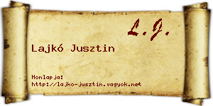 Lajkó Jusztin névjegykártya